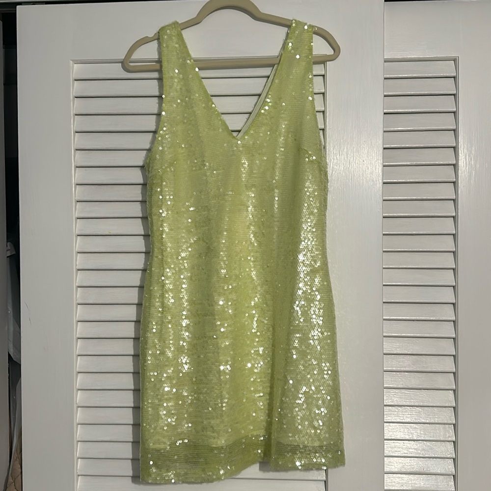 Yellow sequin dress